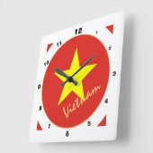 ベトナモダンム国旗、ベトナムホーム/デザイン スクエア壁時計 (傾斜)