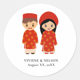 ベトナ結婚ムのステッカー – Nicole ラウンドシール