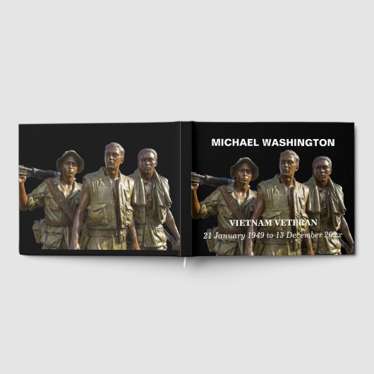 ベトパーソナライズされたナム記念像招待帳 ゲストブック (全面)