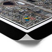 ベトページ州パークゴルフコースNY衛星地図 ポスター (角)