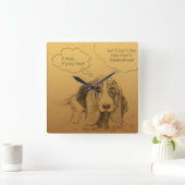 ベトユーモアのあるナムドッグイアースクエアW C スクエア壁時計 (ホーム)