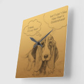 ベトユーモアのあるナムドッグイアースクエアW C スクエア壁時計 (傾斜)