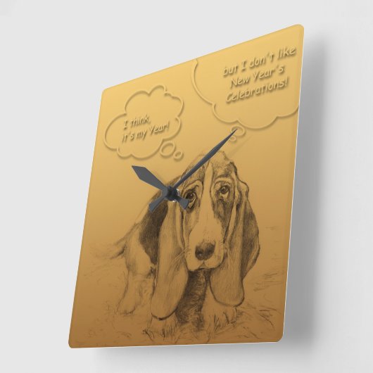 ベトユーモアのあるナムドッグイアースクエアW C スクエア壁時計 (傾斜)