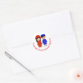 ベト伝統的ナム青大結婚夫婦 ラウンドシール (封筒)