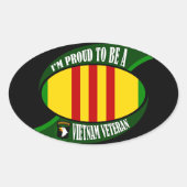 ベト誇りを持ったナム獣医になる 楕円形シール (正面)