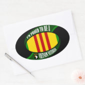 ベト誇りを持ったナム獣医になる 楕円形シール (封筒)