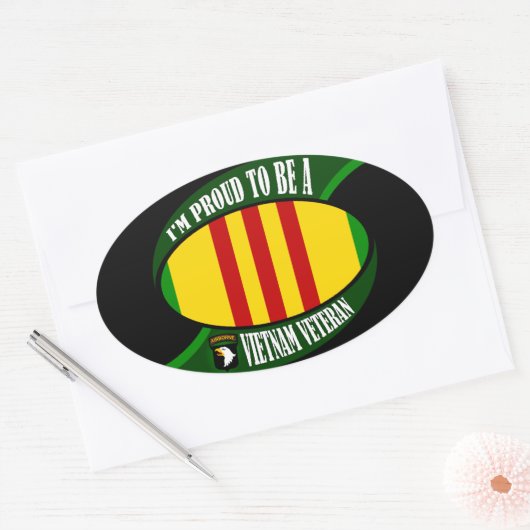 ベト誇りを持ったナム獣医になる 楕円形シール (封筒)