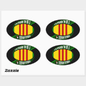 ベト誇りを持ったナム獣医になる 楕円形シール (シート)