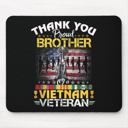 ベト誇りを持ったナム退役軍人の兄弟 – ありがとう マウスパッド (正面)