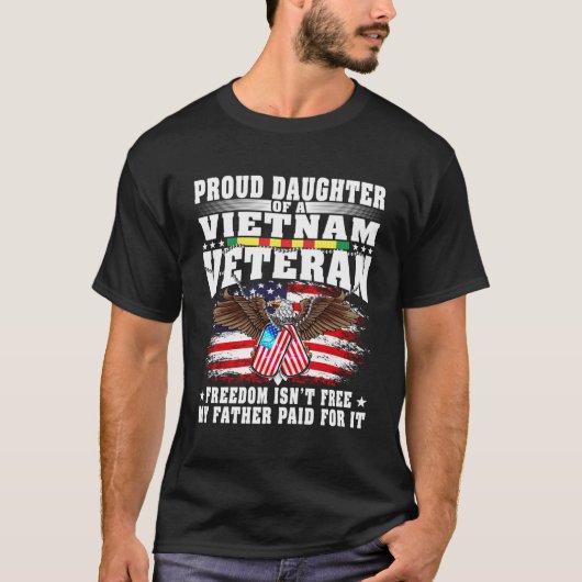 ベト誇りを持ったナム退役軍人の娘 – Vet軍隊 Tシャツ (正面)