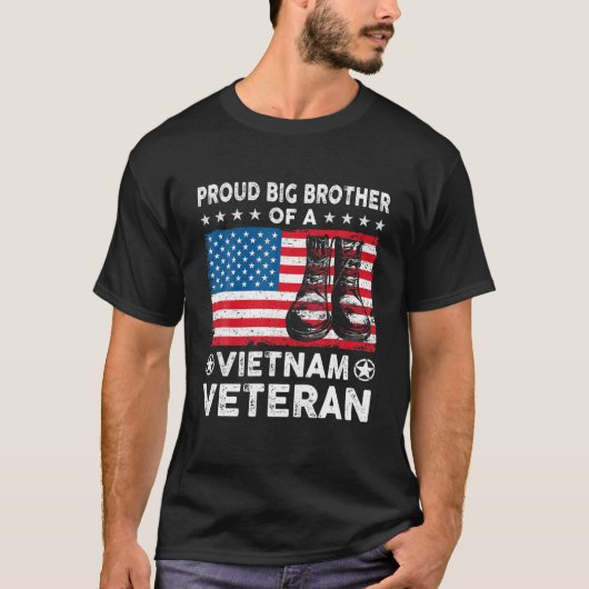 ベト誇りを持ったナム退役軍人アメリカ国旗の兄 Tシャツ (正面)