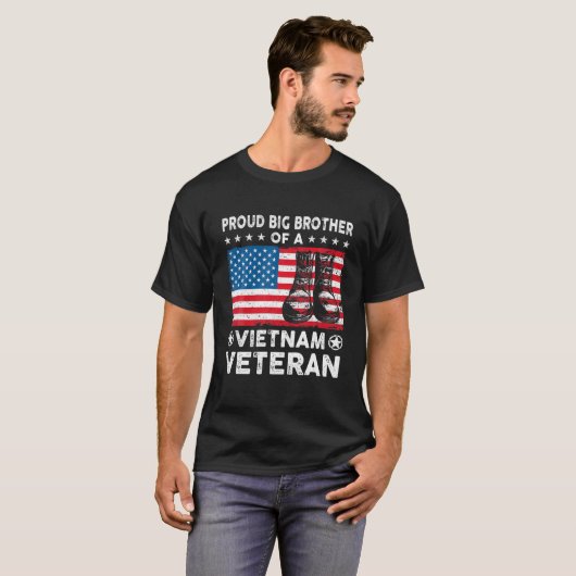 ベト誇りを持ったナム退役軍人アメリカ国旗の兄 Tシャツ (正面フル)