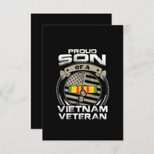 ベト誇りを持ったナム退役軍人アメリカ国旗の父親の息子 出欠カード (正面/裏面)