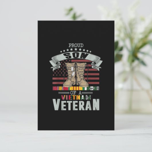 ベト誇りを持ったナム退役軍人父の日の男性 出欠カード (スタンド正面)