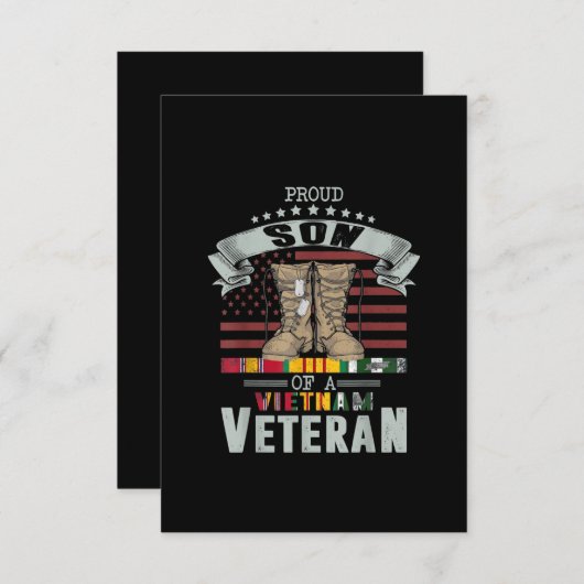 ベト誇りを持ったナム退役軍人父の日の男性 出欠カード (正面/裏面)