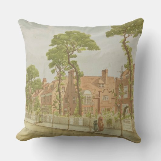 ベドフォード公園1882年の眺め(色のlitho) クッション (正面)