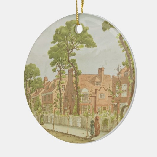 ベドフォード公園1882年の眺め(色のlitho) セラミックオーナメント (左)