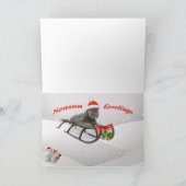 ベドリントン・テリアのクリスマスのおもしろいカード シーズンカード (内部)