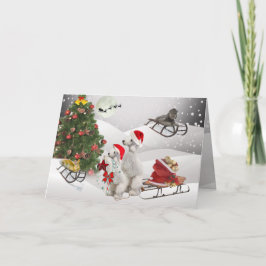 ベドリントン・テリアのクリスマスのおもしろいカード シーズンカード