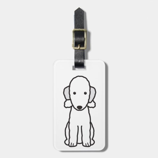 ベドリントン・テリア犬の漫画 ラゲッジタグ (正面縦)