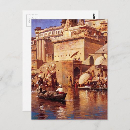 ベナレス川でエドウィン・ロード・ウィークス ポストカード (正面/裏面)