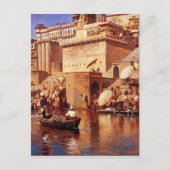 ベナレス川でエドウィン・ロード・ウィークス ポストカード (正面)