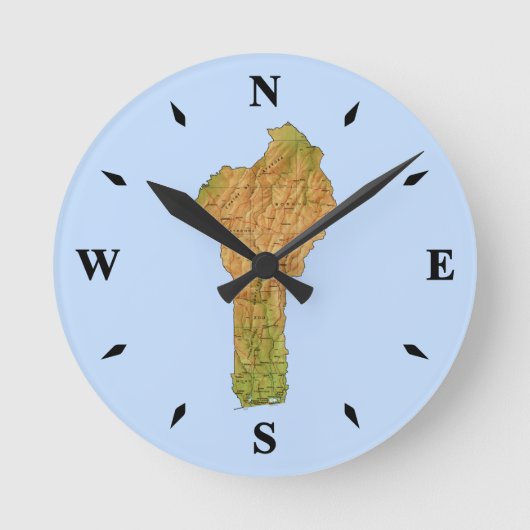 ベナンの地図の時計 ラウンド壁時計 (正面)