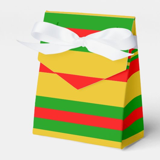 ベナンの黄ストライプ色、赤、緑の2 フェイバーボックス (正面サイド)