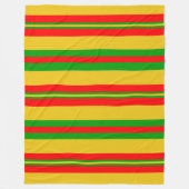 ベナンの黄ストライプ色、赤、緑の2 フリースブランケット (正面)
