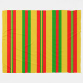 ベナンの黄ストライプ色、赤、緑の2 フリースブランケット (正面(横))