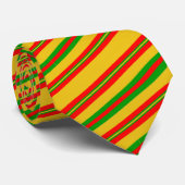 ベナンの黄ストライプ色、赤、緑 ネクタイ (ロール)