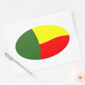 ベナン国旗のシール 楕円形シール (封筒)