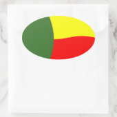 ベナン国旗のシール 楕円形シール (バッグ)