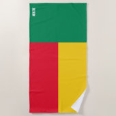 ベナン国旗の華やかな愛国心 ビーチタオル (正面)