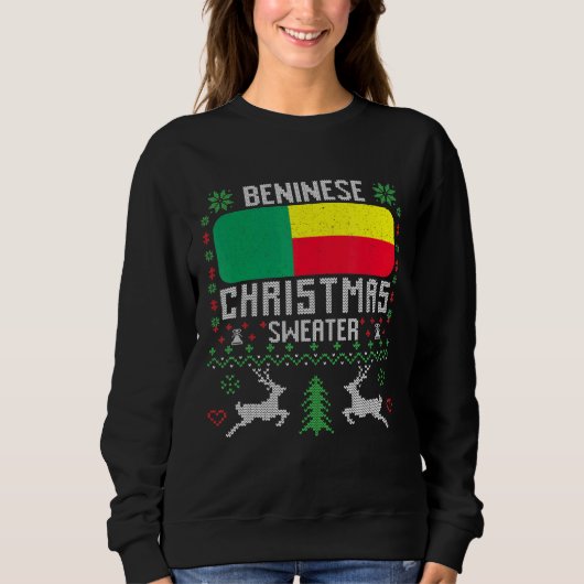 ベナン国旗ベナンのクリスマスセーター スウェットシャツ (正面)