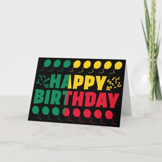 ベナン国旗愛国的な誕生日 カード (正面)