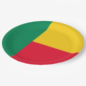 ベナン国旗(アフリカ) ペーパープレート (アングル)