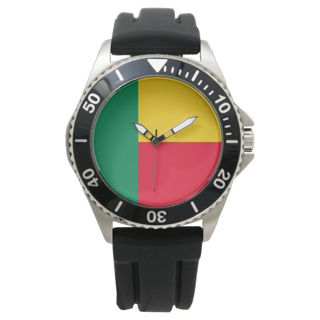 ベナン国旗（アフリカ） 腕時計 (正面)