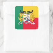 ベナン国旗・コート・オブ・アームズ スクエアシール (バッグ)