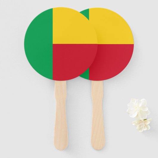 ベナン国旗 ハンドファン (正面&裏面)