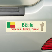 ベナン国旗+地図ステッカー バンパーステッカー (車上)