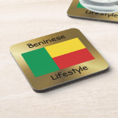 ベナン国旗+文字コースター コースター (左側)