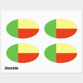 ベナン国旗 楕円形シール (シート)