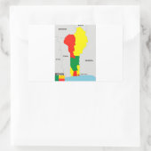 ベナン国旗 長方形シール (バッグ)