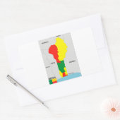 ベナン国旗 長方形シール (封筒)