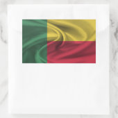 ベナン国旗 長方形シール (バッグ)