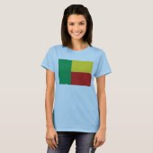 ベナン国旗x地図Tシャツ Tシャツ (正面フル)