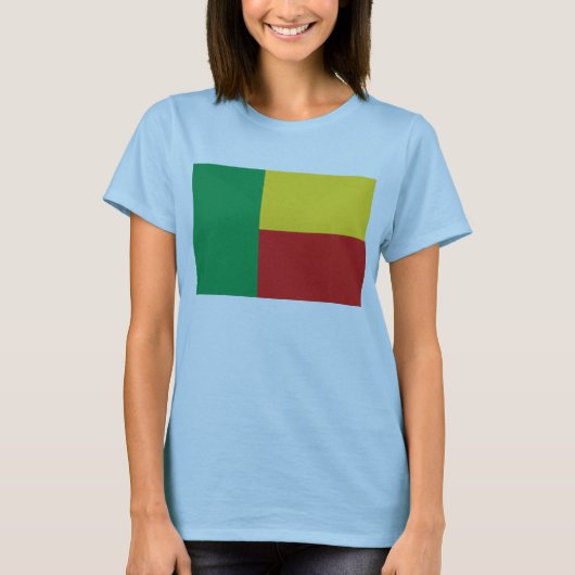 ベナン国旗x地図Tシャツ Tシャツ (正面)