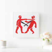 ベナン帝国国旗 スクエア壁時計 (ホーム)