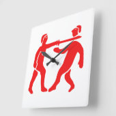 ベナン帝国国旗 スクエア壁時計 (傾斜)